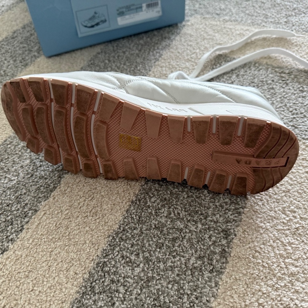 Women's Slightly Used Leather Prada Sneakers - Picture 5 of 14